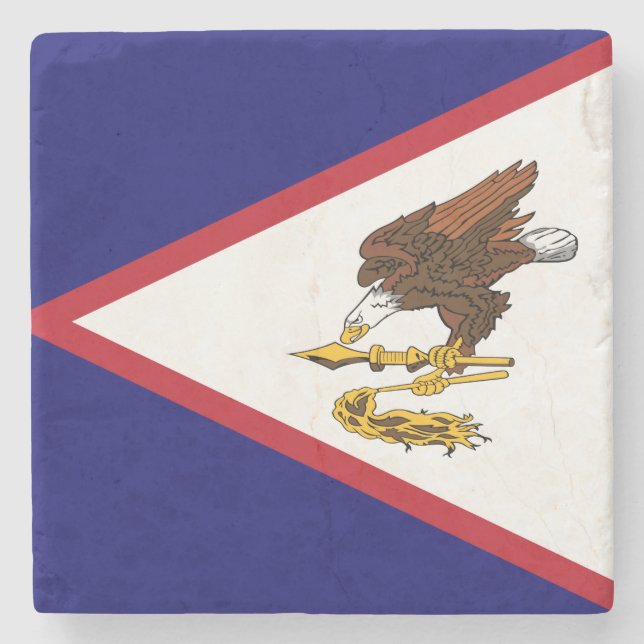 Patriotic American Samoa Flag Stone Coaster (Front)