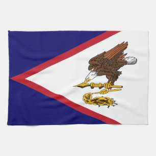 Patriotic American Samoa Flag Tea Towel
