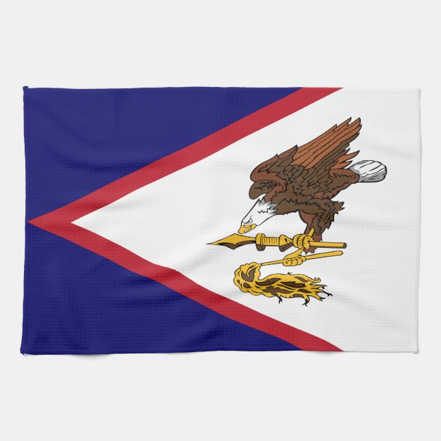 Patriotic American Samoa Flag Tea Towel (Horizontal)