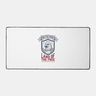 Patriotic American Shield Eagle Vintage Shirt Desi Desk Mat