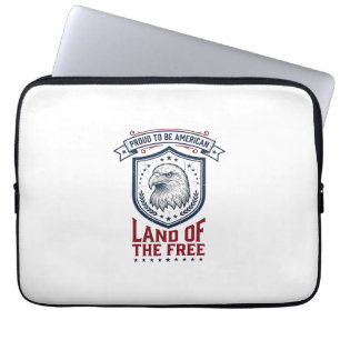 Patriotic American Shield Eagle Vintage Shirt Desi Laptop Sleeve