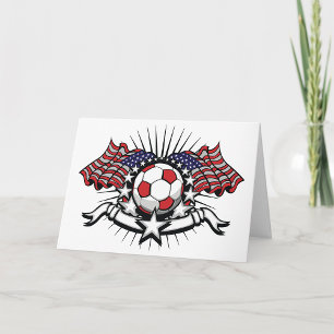 Patriotic American Soccer Design USA Flag Football Card