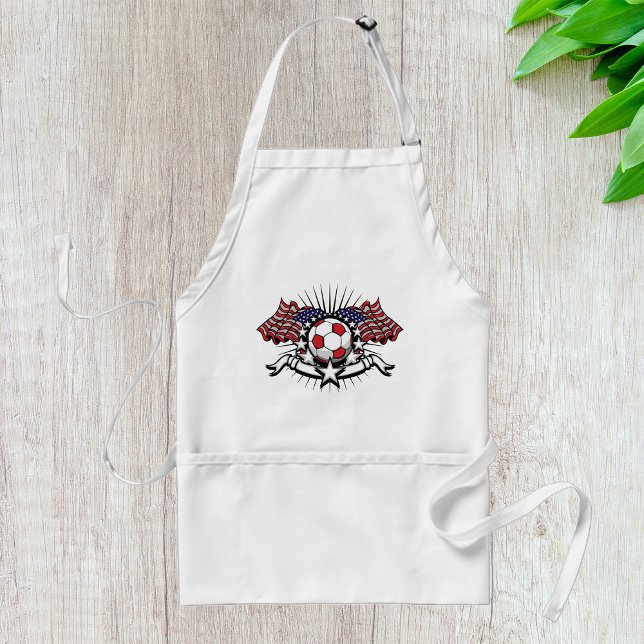 Patriotic American Soccer Design USA Flag Football Standard Apron (Creator Uploaded)