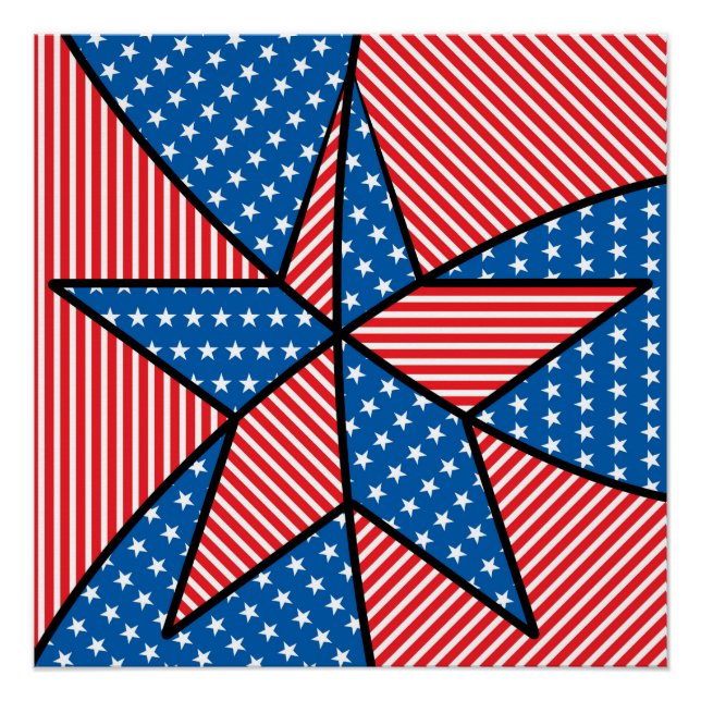 Patriotic American star Poster (Front)