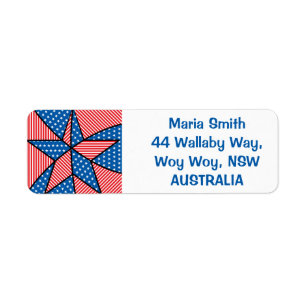 Patriotic American star Return Address Label
