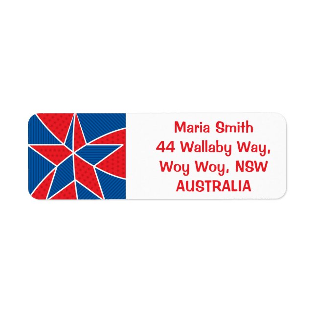 Patriotic American star Return Address Label (Front)
