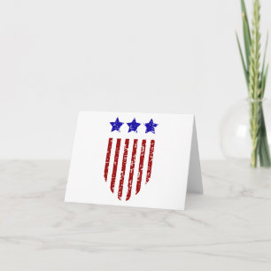 Patriotic American Stars and Stripes Note Card