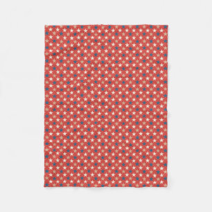 Patriotic American Stars pattern Fleece Blanket
