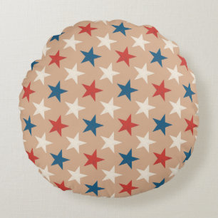 Patriotic American Stars pattern Round Cushion