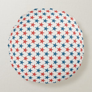 Patriotic American Stars pattern Round Cushion