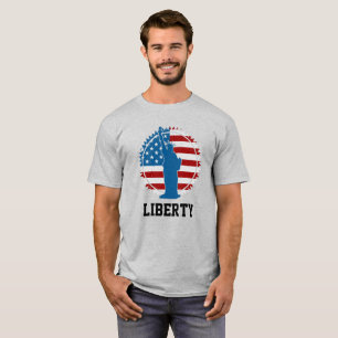 Patriotic American Statue of Liberty Round Flag T-Shirt
