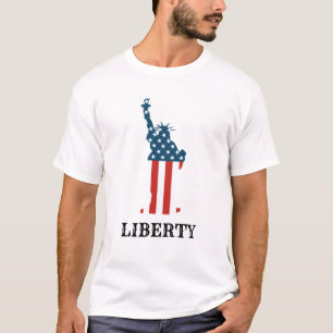 Patriotic American Statue of Liberty Stars Stripes T-Shirt