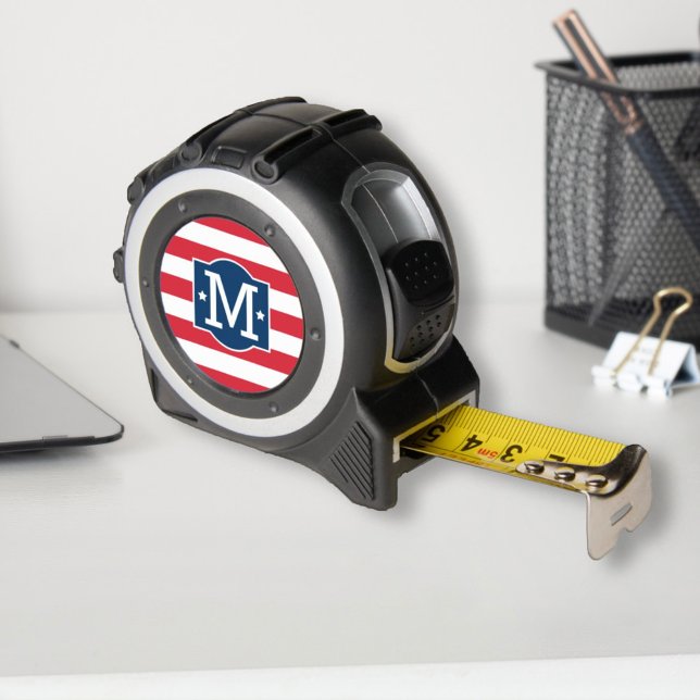 Patriotic American Stripes Monogram Initial 1 (Creator Uploaded)
