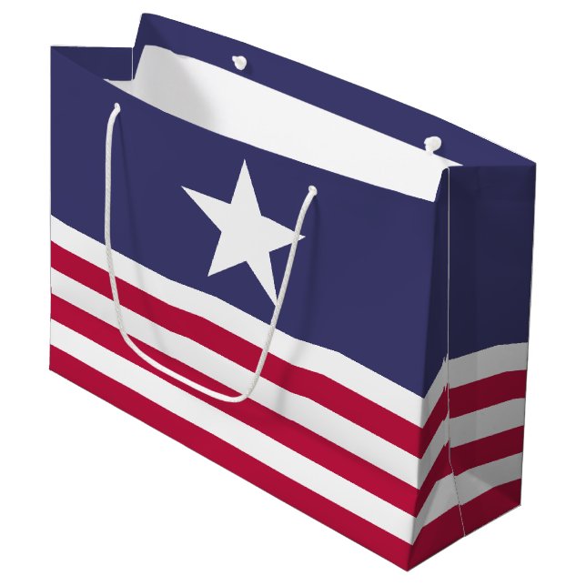 Patriotic American Style Large Gift Bag (Front Angled)