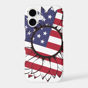 Patriotic American Sunflower