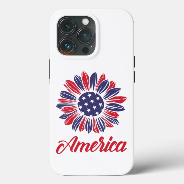Patriotic American Sunflower  Case-Mate iPhone Cas Case (Back)