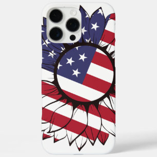 Patriotic American Sunflower iPhone 16 Pro Max Case