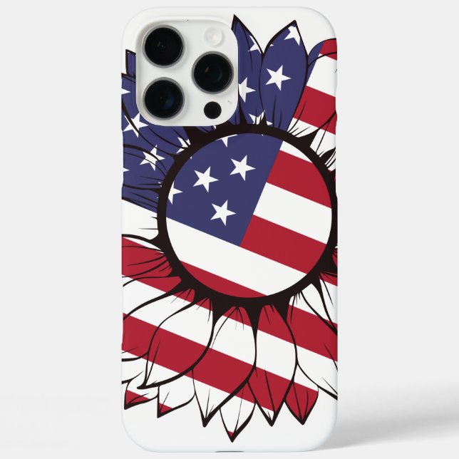 Patriotic American Sunflower Case-Mate iPhone Case (Back)