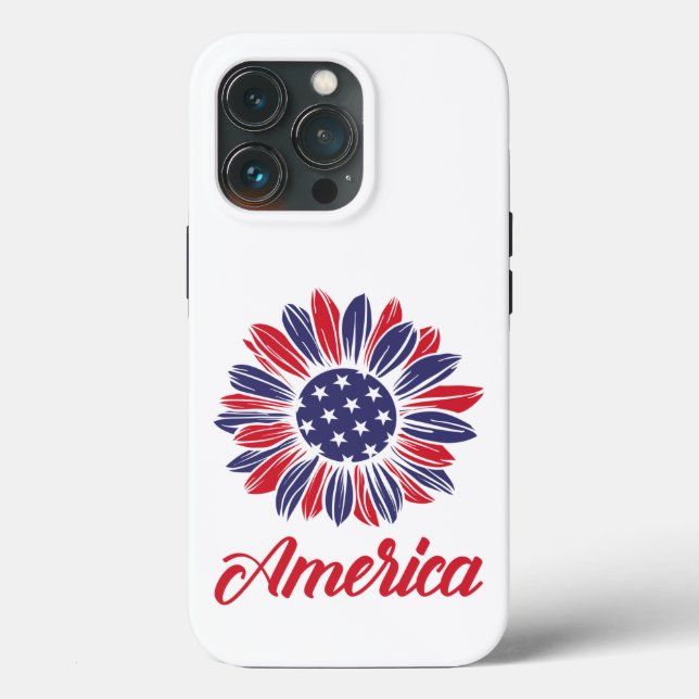 Patriotic American Sunflower  Case-Mate iPhone Case (Back)