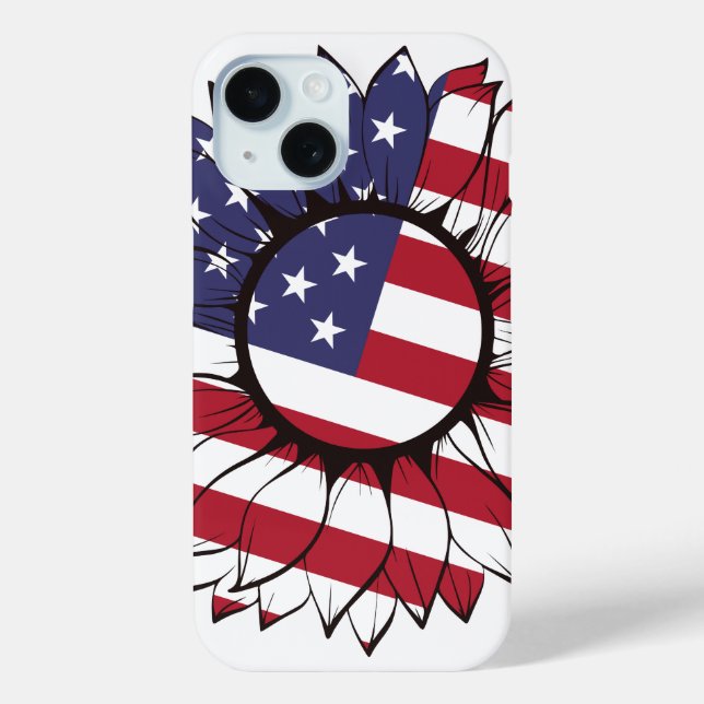 Patriotic American Sunflower Case-Mate iPhone Case (Back)