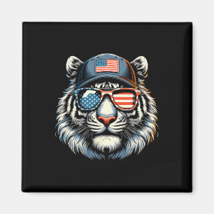 Patriotic American Sungles Tiger Shades 4th Of Jul Magnet