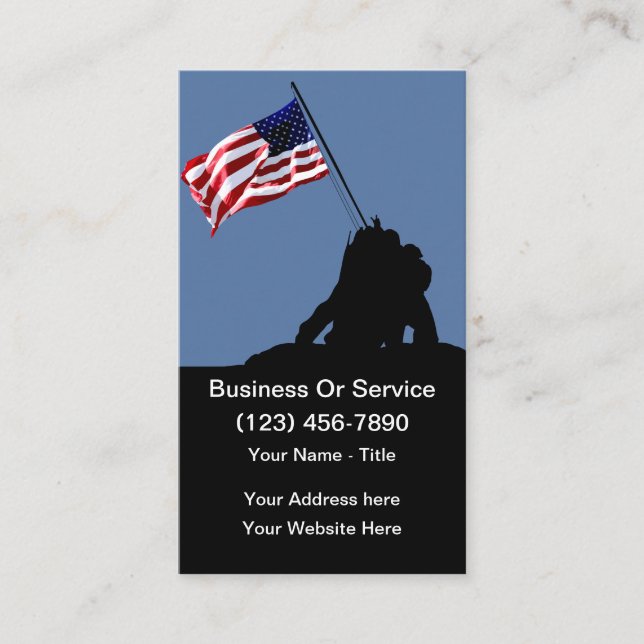 Patriotic American Theme Simple Business Card (Front)