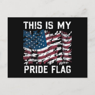 Patriotic American This Is My Pride Flag USA Postcard