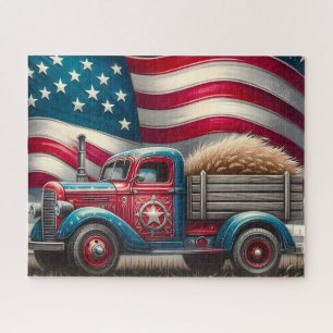 Patriotic American Truck Jigsaw Puzzle