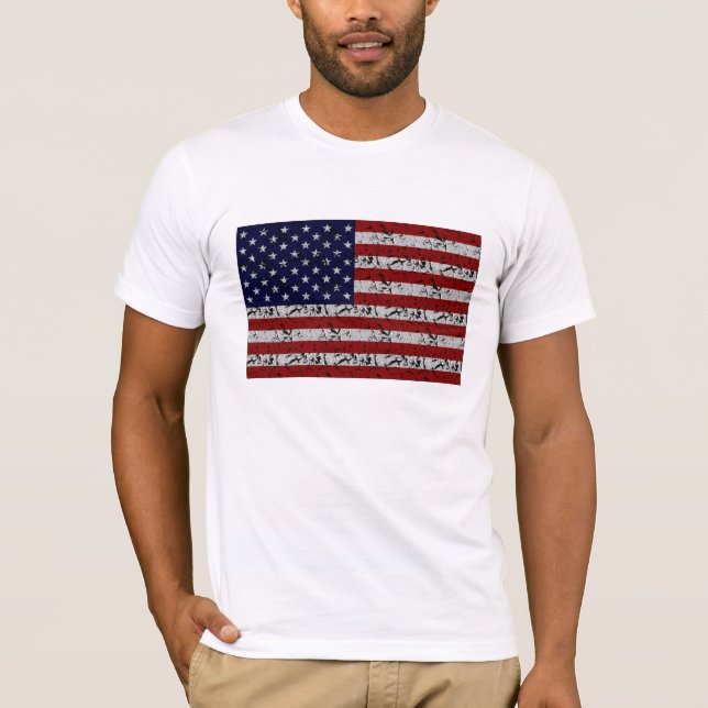 Patriotic American U.S.A. Flag of United States T-Shirt (Front)
