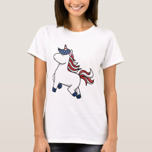 Patriotic American Unicorn Stars Stripes USA T-Shirt