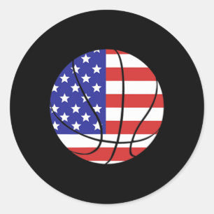 Patriotic American Us Flag Fourth July Bysketbyll  Classic Round Sticker