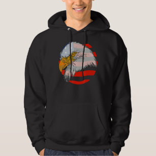 Patriotic American Us Flag Print Whit Bald Eagle I Hoodie