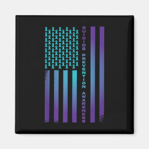 Patriotic American Us Flag Suicide Prevention Awar Magnet