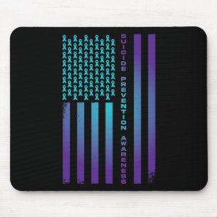 Patriotic American Us Flag Suicide Prevention Awar Mouse Pad