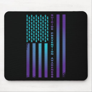 Patriotic American Us Flag Suicide Prevention Awar Mouse Pad