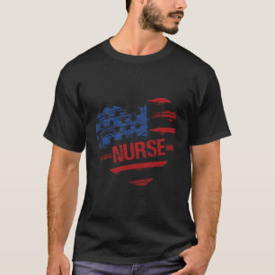 Patriotic American Usa Flag Correctional Rn Nurse T-Shirt