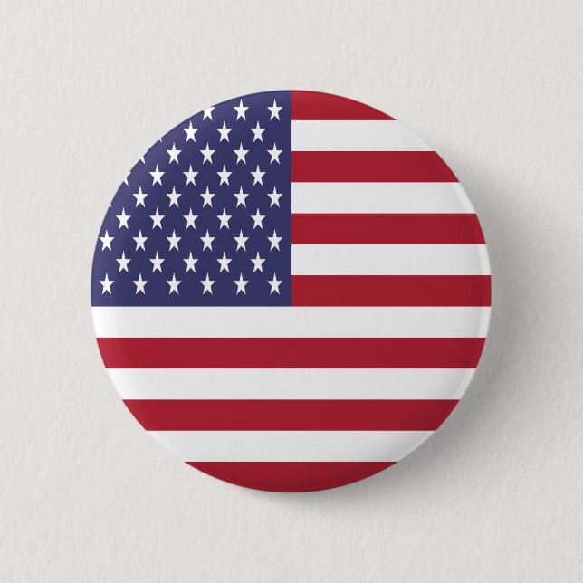 Patriotic American USA Flag Pinback Button (Front)