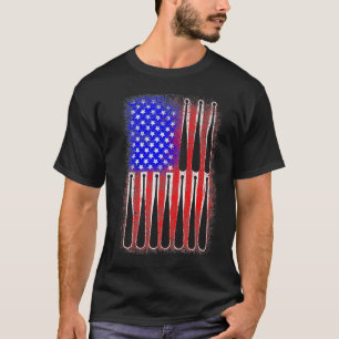 Patriotic American USA Flag Vintage 4th July Baseb T-Shirt