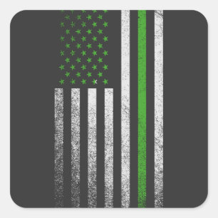 Patriotic American VIntage Flag Mental Health Square Sticker
