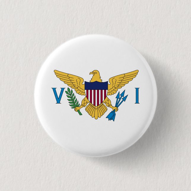 Patriotic American Virgin Islands Flag 3 Cm Round Badge (Front)