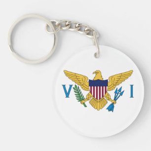 Patriotic American Virgin Islands Flag Key Ring