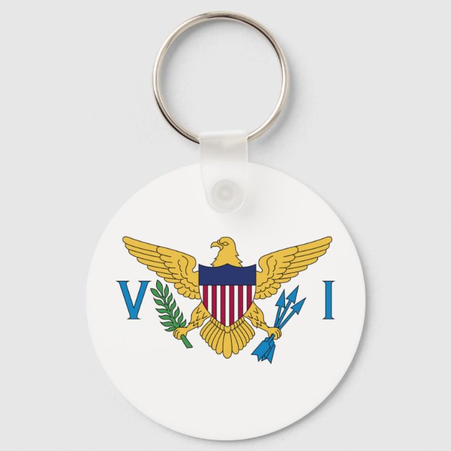 Patriotic American Virgin Islands Flag Key Ring (Front)