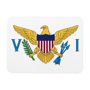 Patriotic American Virgin Islands Flag Magnet