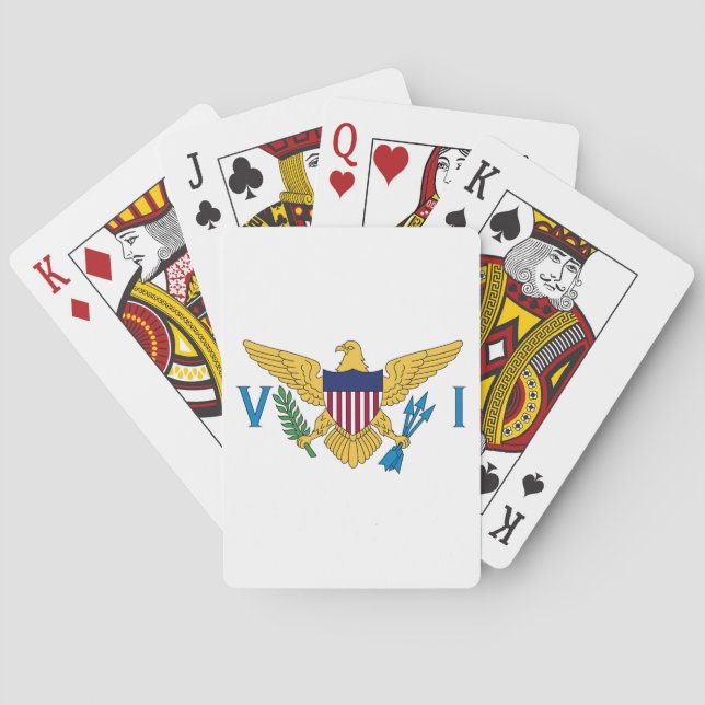 Patriotic American Virgin Islands Flag Playing Cards (Back)