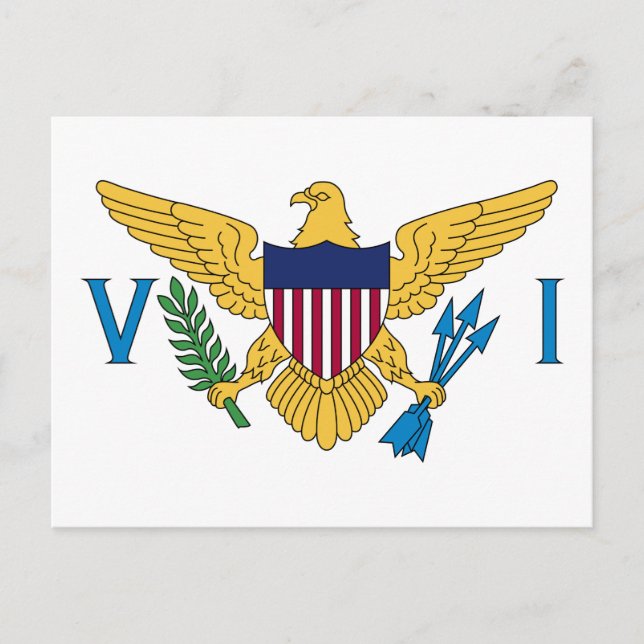 Patriotic American Virgin Islands Flag Postcard (Front)