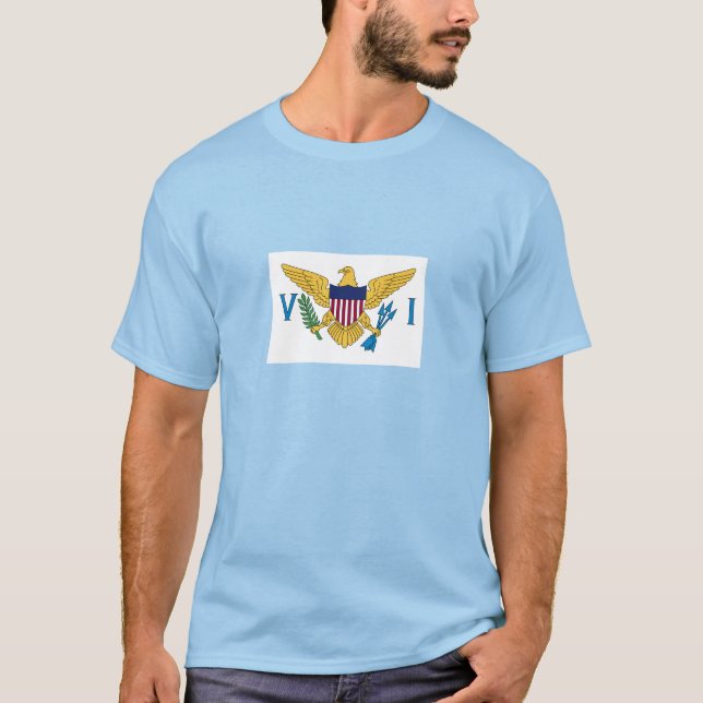 Patriotic American Virgin Islands Flag T-Shirt (Front)