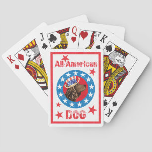 Patriotic American Water Spaniel Playing Cards