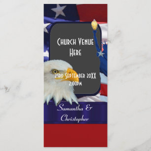 Patriotic American wedding wedding program