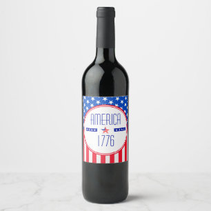 Patriotic American  Wine Label