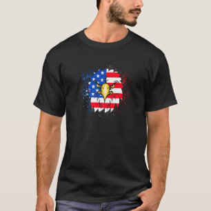 Patriotic American With Eagle And Flag 4th Of July T-Shirt